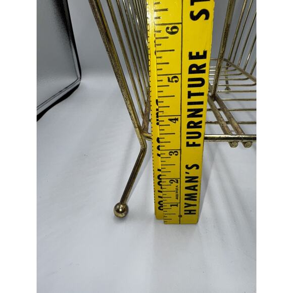MCM Gold Tone Metal Magazine Rack - 15” H X 16 L X 9” W (approximately) - Picture 14 of 16